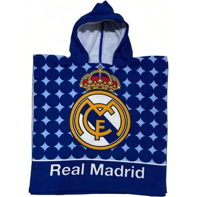 Real Madrid FC plážové pončo Real Madrid s kapucňou 55 x 115 cm