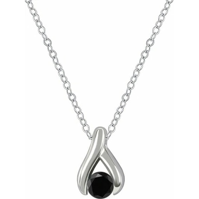 Eppi Minimalistický prívesok s čiernym diamantom Tressa P48617