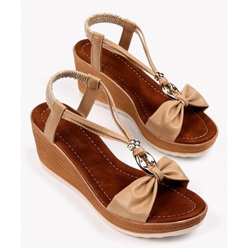 Moda Trend Дамски сандали с цяла подметка - Бежови #328889 (328889_Бежов)