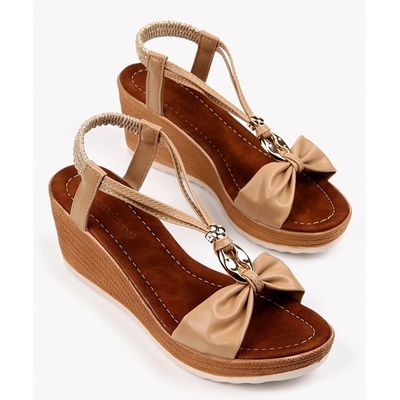 Moda Trend Дамски сандали с цяла подметка - Бежови #328889 (328889_Бежов)