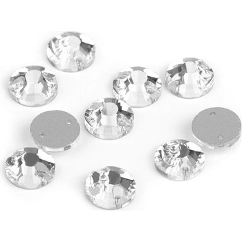 Brúsené kamienky našívacie Ø10 mm - crystal (12 ks)