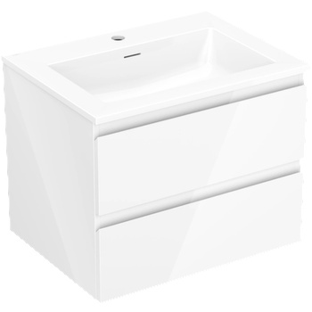 Mexen Orio баня шкаф 60 см с мивка Otis, 2 чекмеджета, бял гланц - 91A10-06047-2-BFF00-W18M00 (91A10-06047-2-BFF00-W18M00)