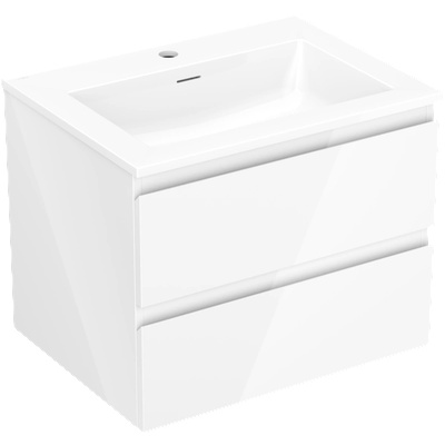 Mexen Orio баня шкаф 60 см с мивка Otis, 2 чекмеджета, бял гланц - 91A10-06047-2-BFF00-W18M00 (91A10-06047-2-BFF00-W18M00)