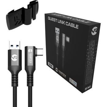 Vortex Virtual Reality Кабел VortexVR 5 м + закопчалка | USB-A | за Quest 3 Quest 3S Quest 2 (VVR.K5M3.CO.OQ2.USB.A.2022)