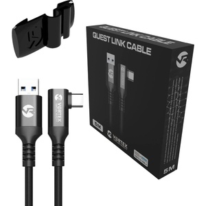 Vortex Virtual Reality VortexVR 5m USB-A кабел с фиксатор за Meta Link | за Meta Quest 3 / 3S / 2 (VVR.K5M3.CO.OQ2.USB.A.2022)
