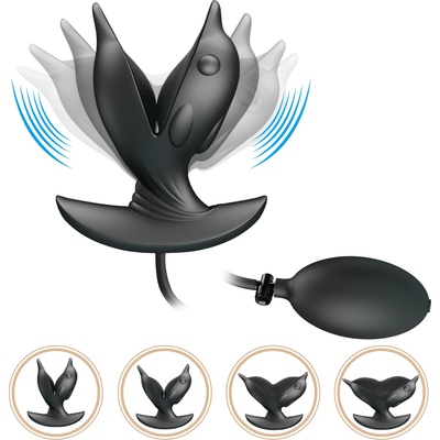 Pretty Love Hanson Inflatable & Vibrating Anal Plug Black