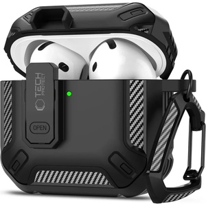 Tech-protect carbonox калъф за apple airpods 4 черен (5906302380312)