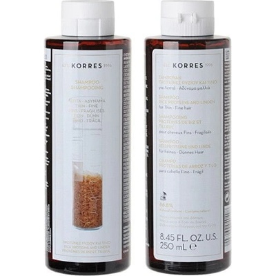 Korres Shampoo Rice Proteins pro jemné vlasy s rýžovými proteiny a lípou 250 ml