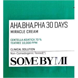 Some By Mi AHA-BHA-PHA 30 Days Miracle Cream (sample) - Крем за лице с екстракт от чаени листа и AHA, BHA, PHA киселини, 2г (sample)
