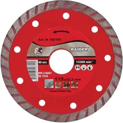 Raider Диск диамантен turbo Ø 115х22.2 мм rd-dd05 raider