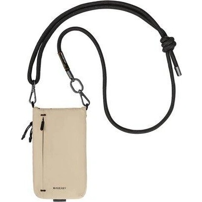 SwitchEasy Sacoche Utility Crossbody Bag + Strap Phone Lanyard 8.3mm Sand Beige + Black