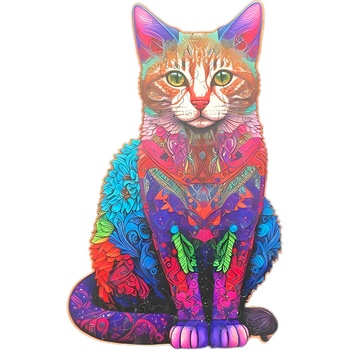 Kruzzel 22878 Drevené puzzle mačka 130 ks