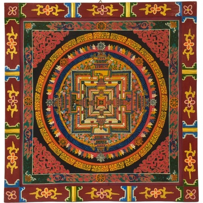 Sanu Babu Kálačakra mandala, ručně malovaný obraz, 58x58cm (25)