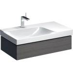 Geberit Долен шкаф за мивка с окачен плот, ляв сифон Geberit Xeno2 сив, 1 чекмедже 88 см (500.513.43.1)
