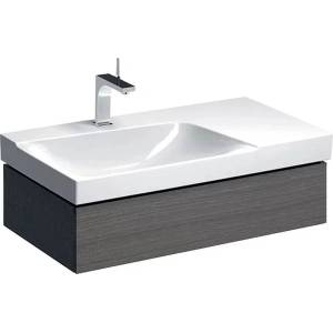 Geberit Долен шкаф за мивка с окачен плот, ляв сифон Geberit Xeno2 сив, 1 чекмедже 88 см (500.513.43.1)