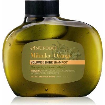 Antipodes Mᾱnuka + Orange Volume & Shine objemový šampón na lesk a hebkosť vlasov 340 ml