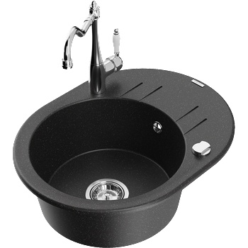 Mexen Kevin гранитна мивка с 1 отделение с отцеждач и кухненски смесител (6517-73-670700-00)