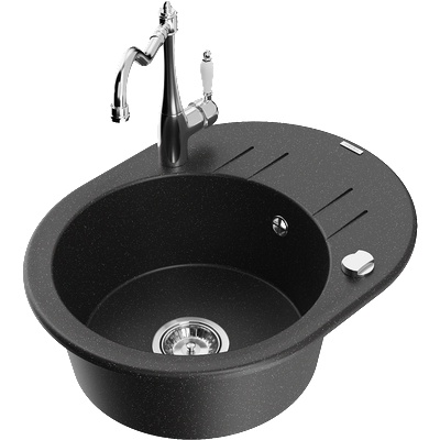 Mexen Kevin гранитна мивка с 1 отделение с отцеждач и кухненски смесител (6517-73-670700-00)