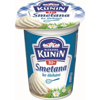 Mlékárna Kunín Smetana ke šlehání 31% 375 g – Zboží Dáma
