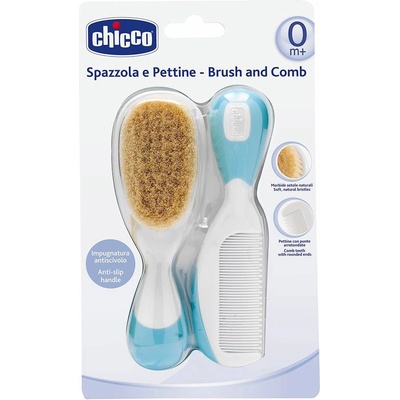 Chicco Baby Moments hřeben na vlasy pro miminka + kartáč na vlasy pro miminka