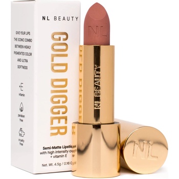 NL Beauty Дълготрайно полуматово червило Gold Digger, 04 Treasure, 4.5 g