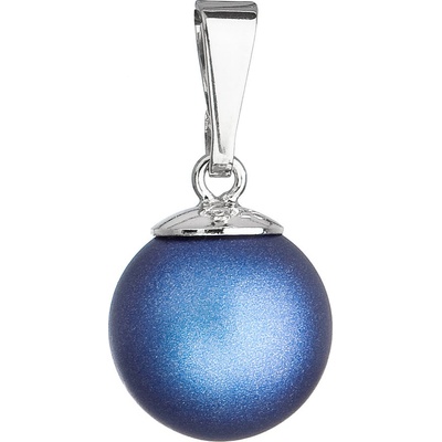 Pavona Stříbrný přívěšek s kulatou tmavě modrou matnou Swarovski perlou 34150.3 Dark Blue