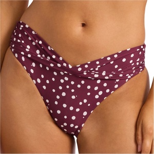 Seafolly Дамско бикини долнище Seafolly Women's Dolce Dot Twist Band Mini Hipster Bikini bottom - Dark Burgundy - размер 44 (EU) (150-6764-0216)
