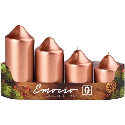 Emocio Metal adventní stupně průměr 5 cm měděné 4 ks
