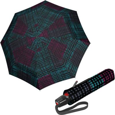Knirps T.200 Medium duomatic 2 Structure Raspberry dámský plně automatický deštník šedý