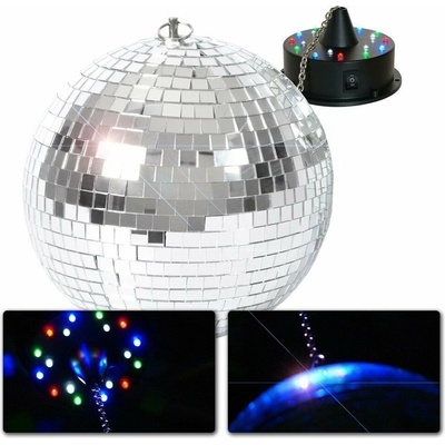 BeamZ Zrkadlová guľa 30cm Set s motorčekom s LED osvetlením