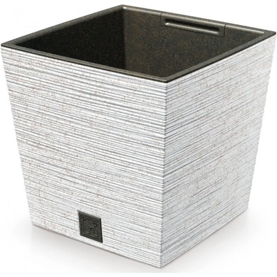 Prosperplast Květináč FURU SQUARE LOW ECO WOOD 29,5cm bílý
