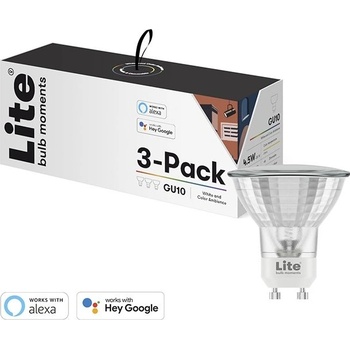 Lite Bulb Moments White and Color Ambience GU10 Google Home, Amazon Alexa , 3 ks