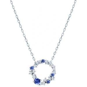 SAVICKI Кръгло колие, бяло злато 585, бели и сини сапфири 0.09К, 45 см
