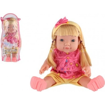 Teddies pevné tělo plast 30 cm na baterie se zvukem v plastové taštičce 15x34x10cm
