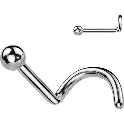 Steel Edge titánový piercing do nosa gulička SET23NOS01ST Steel