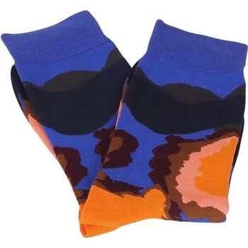 Мъжки чорапи в черно, синьо и оранжево
