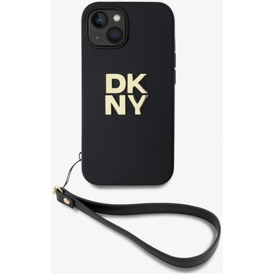 DKNY PU Leather Stack Logo Wrist Strap Back Cover за iPhone 13 Black DKNY DKNY | Cheren | ЖЕНИ | UNI