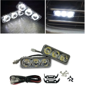  Комплект Предни Мощни 3 Led Лед Диодни Дневни Светлини 12V 3W НОВИ