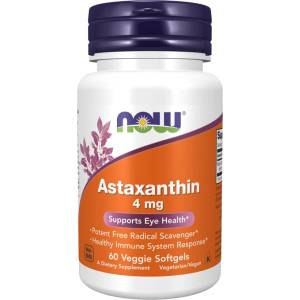 NOW NOW Astaxanthin 4mg, 60 Veggie Softgels - fitnesdobavki - 31,10 лв
