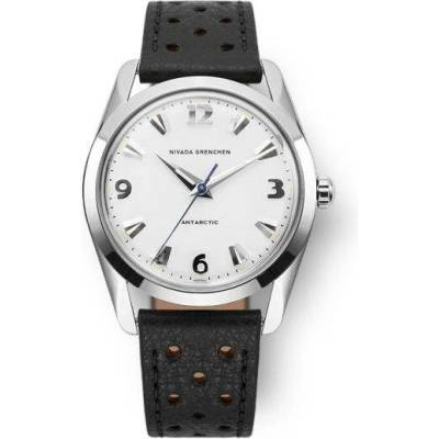 Nivada Grenchen Antarctic 35 mm White Luminova Black Racing Strap