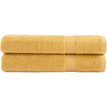 vidaXL Премиум кърпи SOLUND 2 бр златист 100x200 см 600 gsm (137293)