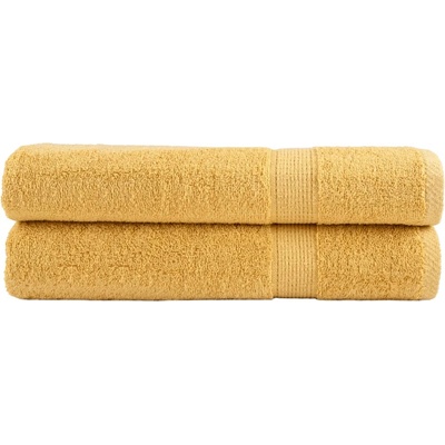 vidaXL Премиум кърпи SOLUND 2 бр златист 100x200 см 600 gsm (137293)