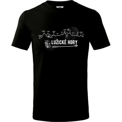 Profil Lužické hory tričko dětské bavlněné černá
