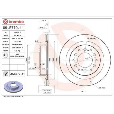 Brzdový kotúč BREMBO PRIME LINE - UV Coated 09.E779.11