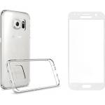 REMAX Комплект стъклен протектор бял + калъф Remax Crystal, за Samsung Galaxy S7, прозрачен (DF52239)
