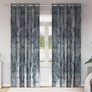 Pure Line Home Кадифени завеси в цвят сив с метални халки, 2 бр. , 140 x 225 см - zalegloto - 45,96 лв