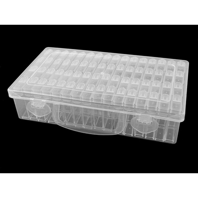Plastový box / zásobník 64 krabiček s abecedou transparent 1 ks