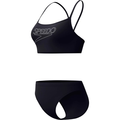 Speedo Дамски комплект бикини Speedo Women's Endurance+ Logo Thin Strap Two Piece Bikini - Anthracite - размер 36 (EU) (150-6088-0113)