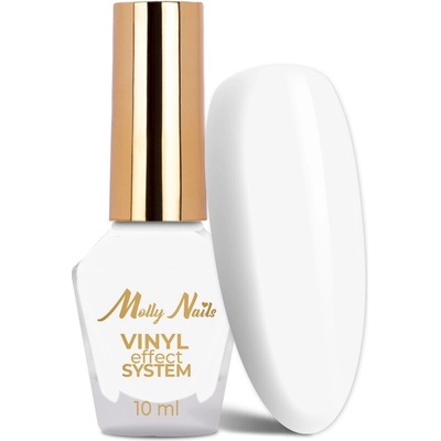 Klasický lak na nehty MOLLYNAILS 10ml Vinyl Effect System White