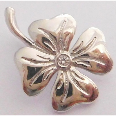 Klenoty Budín diamantový zlatý přívěsek s diamantem čtyřlístek pro štěstí J 33846 20